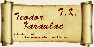 Teodor Karaulac vizit kartica